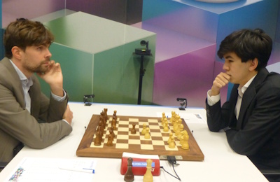 Tata Steel Round 10 Sindarov-Van Foreest Photo &copy; Michiel Abeln.